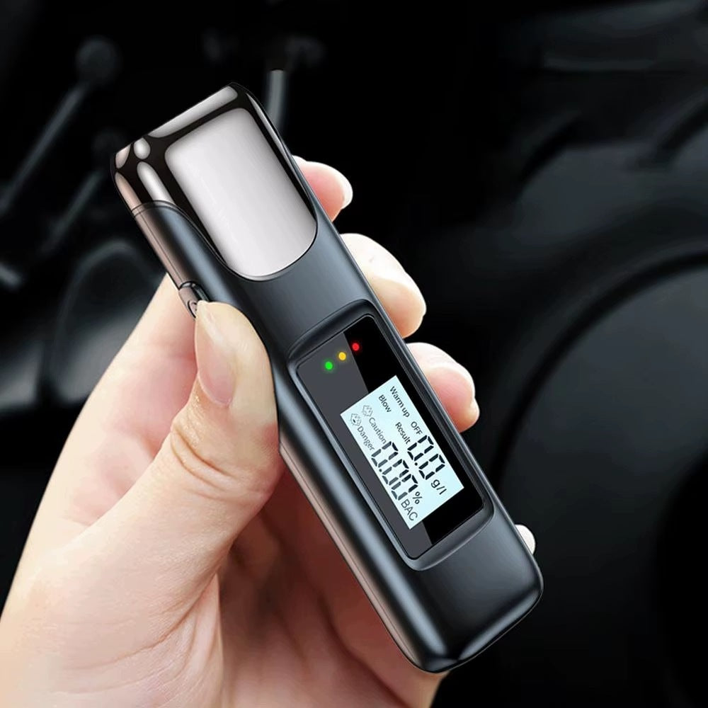 ELECTRONIC BREATHALYZER WITH LCD DISPLAY CHARGED USBC POCKET GIFT Packaging status original