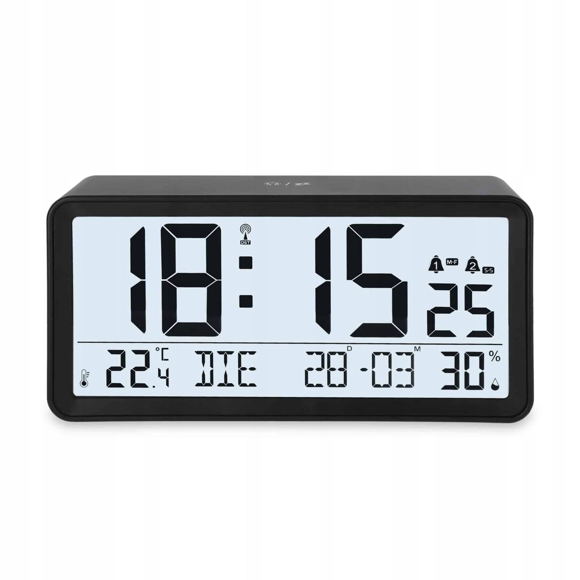 ELECTRONIC CLOCK with Alarm Clock Thermometer Hygrometer Large Display