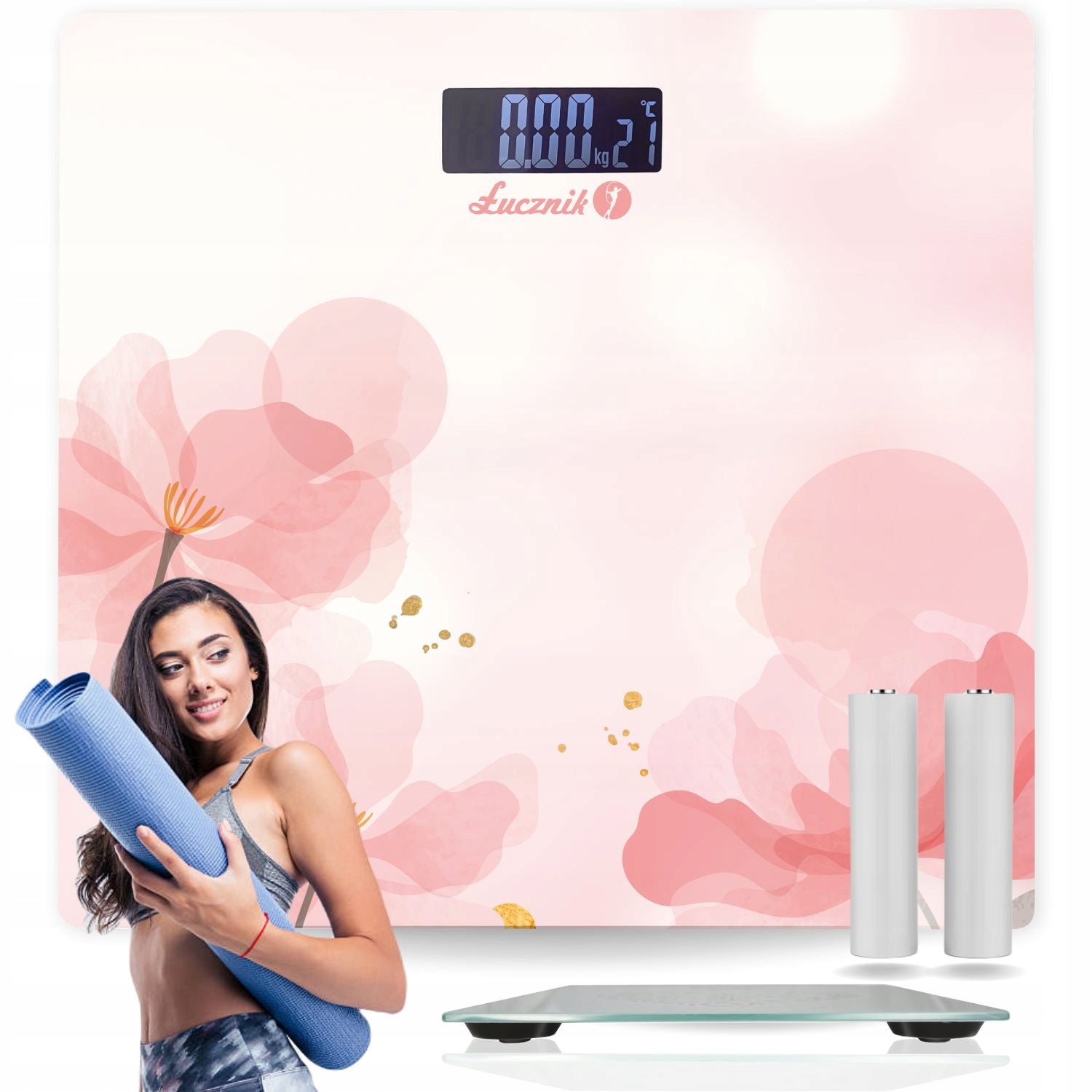 ELECTRONIC GLASS BATHROOM SCALE 150 KG LCD ŁUCZNIK BS-973 W17 Packaging status original