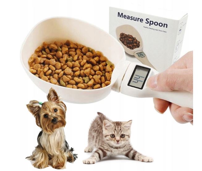 ELECTRONIC SPOON KITCHEN SCALE WITH MEASURING CUP PRECISION LCD 800g Manufacturer code [ORIENTO] ŁYŻKA Z MIARKĄ WAGA DLA ZWIERZĄT