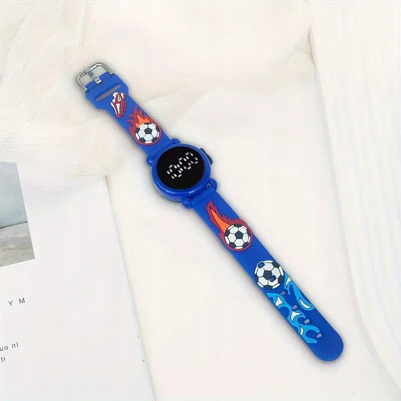 ELECTRONIC WATCH FOR BOY BLUE FOOTBALL