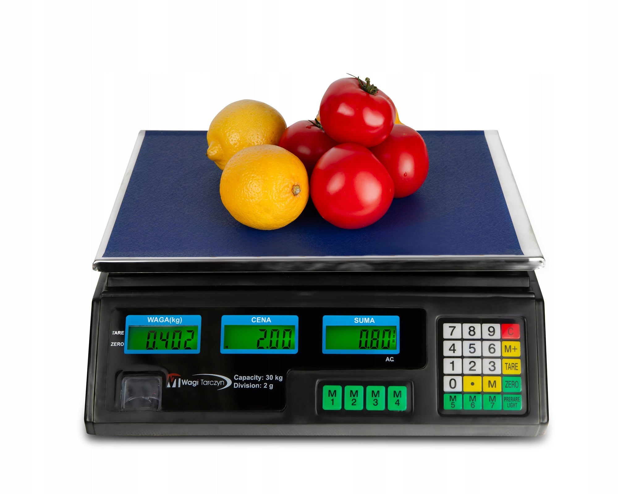 ELECTRONIC WEIGHT 30KG 2g SHOP WAREHOUSE GASTRONOMIC CALCULATION Additional information auto-off option tare function LCD display back light Polish subtitles built-in battery
