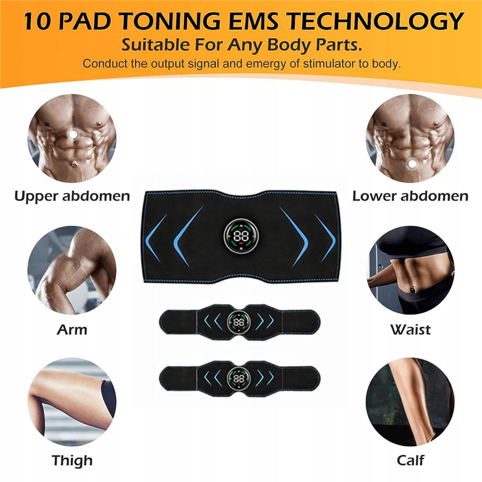 ELECTROSTIMULATOR ABDOMINAL MUSCLES EMS 10MODES SLIMMING BELT 39Intensities Brand no brand