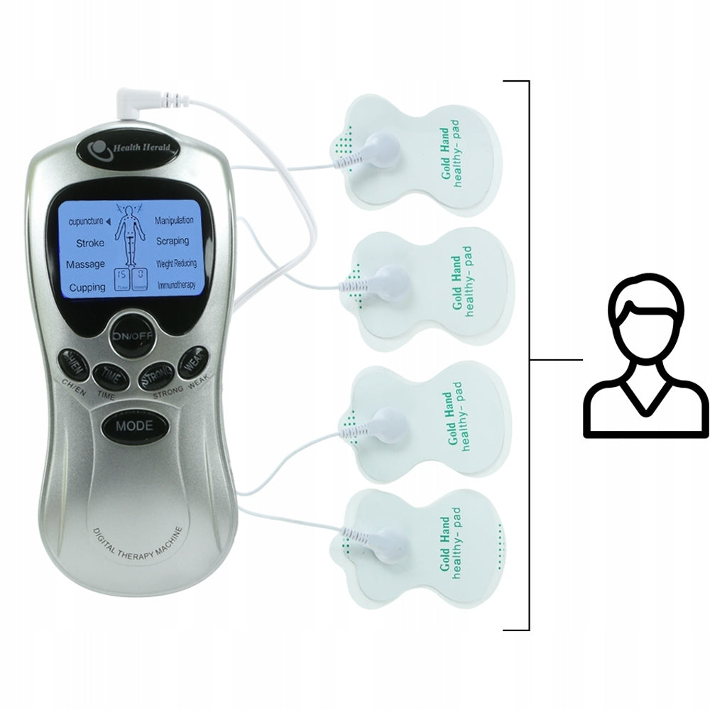 ELECTROSTIMULATOR NERVE MUSCLE MASSAGER TENS EMS ELECTRODE CURRENTS STRONG SET Packaging status original