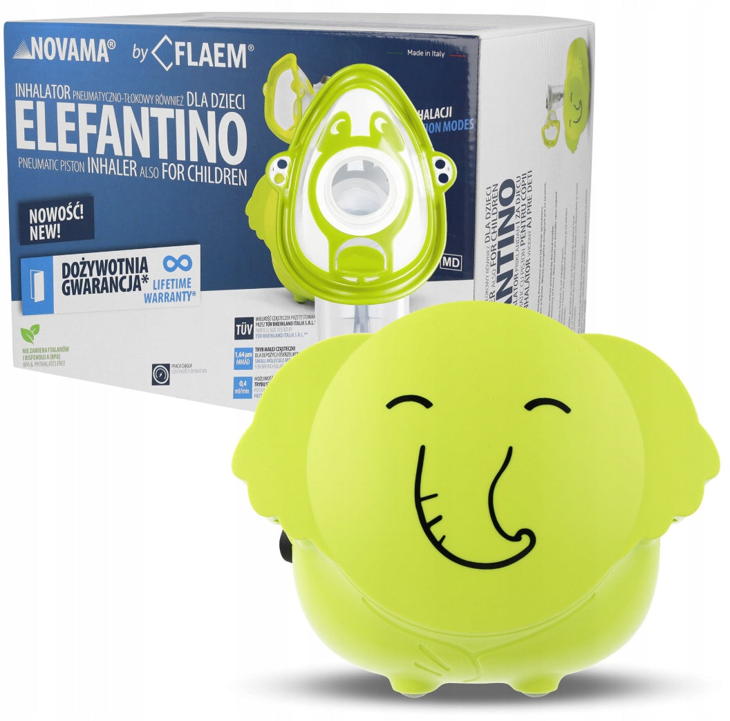 ELEFANTINO Pneumatic piston inhaler for children ELEPHANT Novama 1 piece