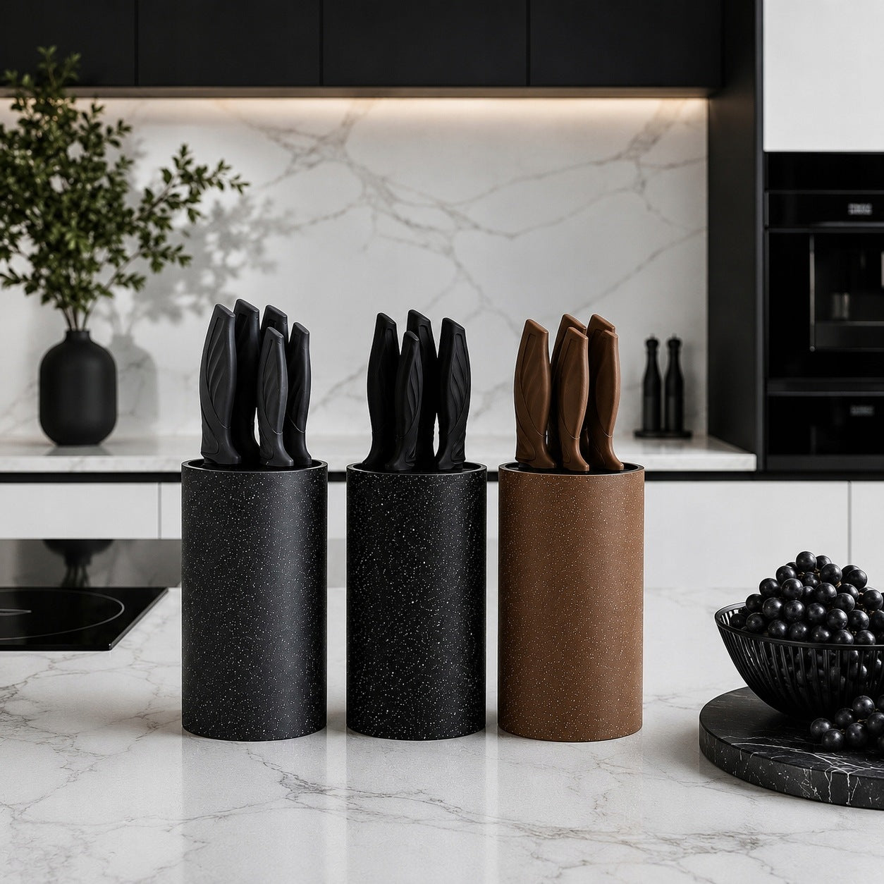 ELEGANT KNIVES IN BLOCK KITCHEN KNIFE SET KITCHEN KNIVES RACK COLORS Packaging status original