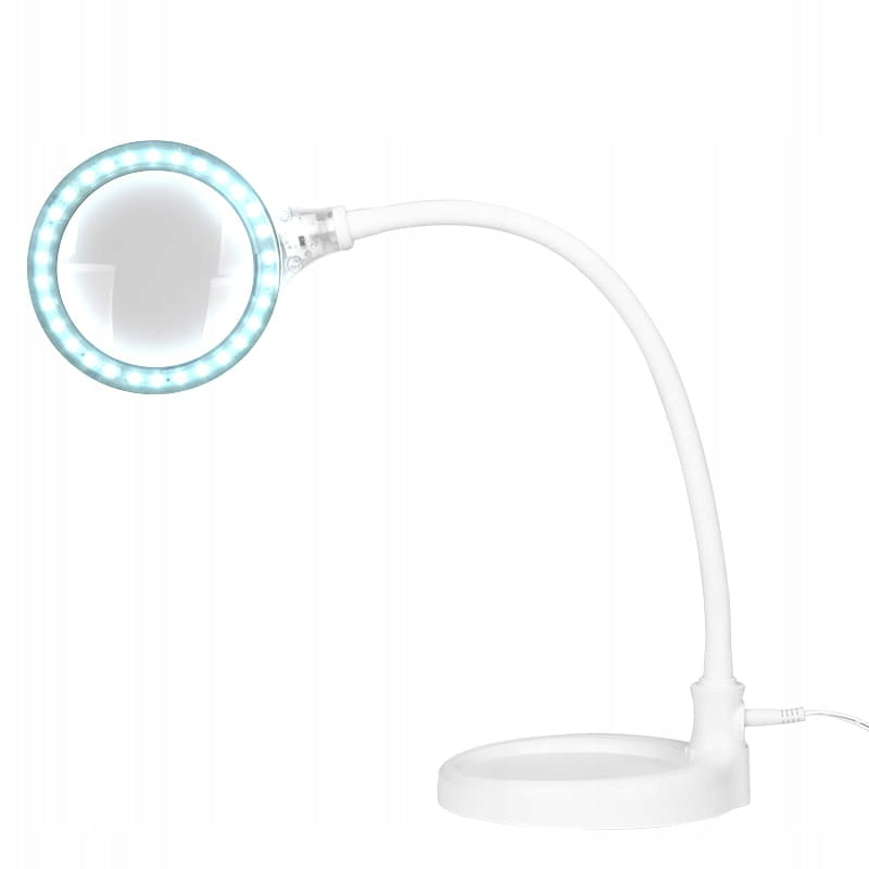 ELEGANTE 30 LED COSMETIC DESK MAGNIFIER LAMP WITH STAND + WHITE CLIP