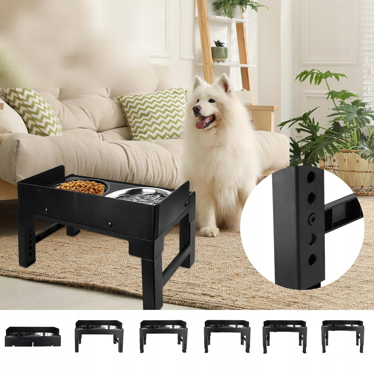 ELEVATED DOG BOWL WITH 5 ADJUSTABLE HEIGHTS, DOG BOWL Manufacturer code PODWYŻSZONA MISKA DLA PSA