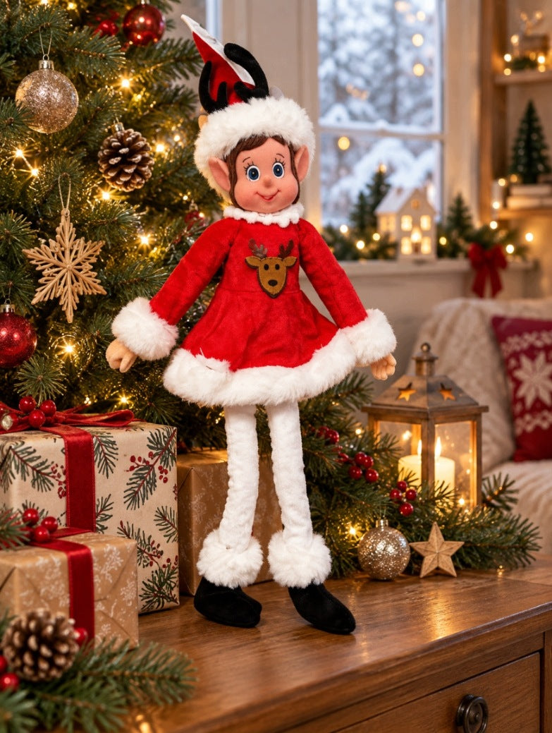 ELF CHRISTMAS PLUSH 38 CM LEPRECHAUN DOLL DECORATION CHRISTMAS 1 PC Product height 38 cm