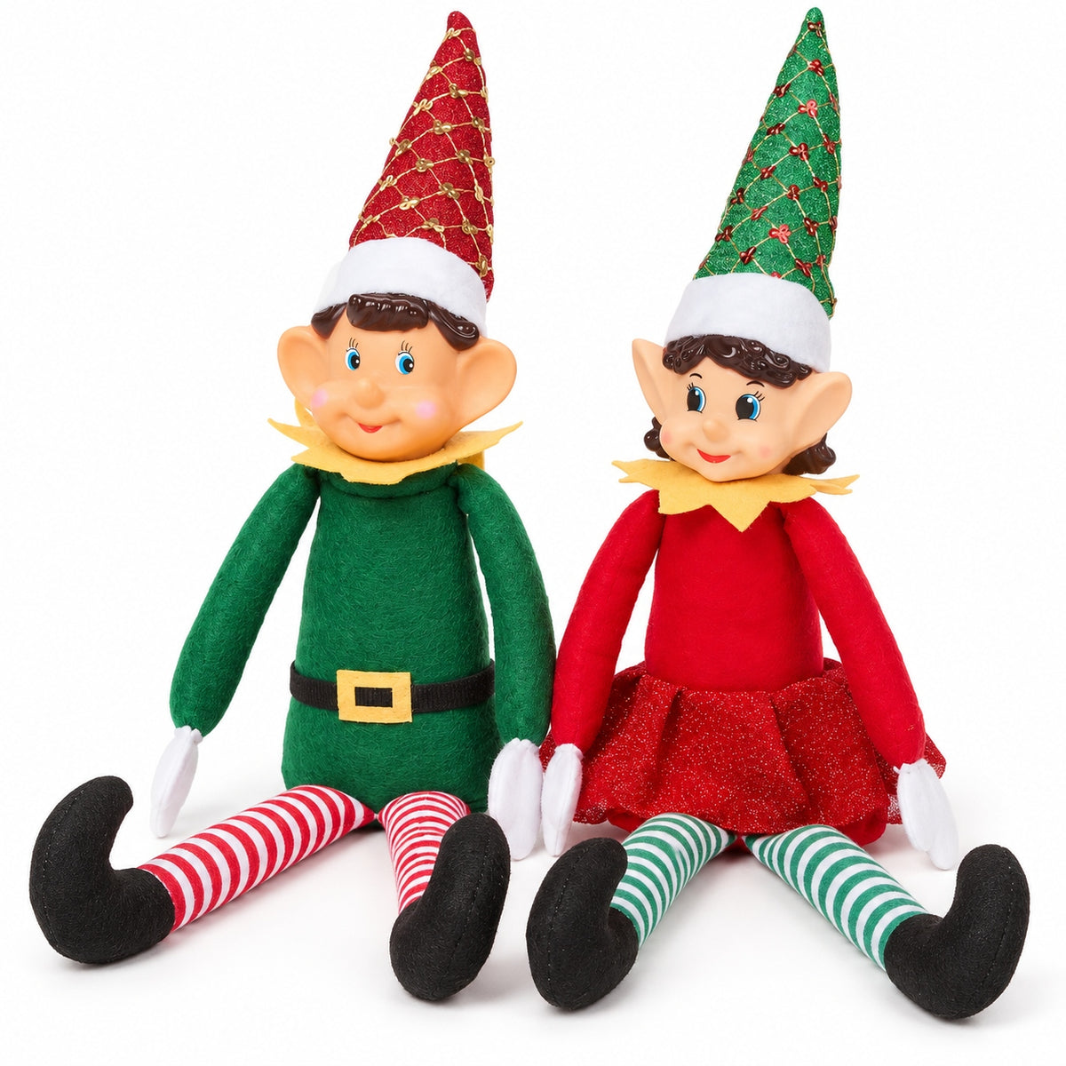 ELF MISCHIEVOUS COUPLE 2 PCS 40 CM BOY GIRL CHRISTMAS LEPRECHAUNS XMAS Packaging status original