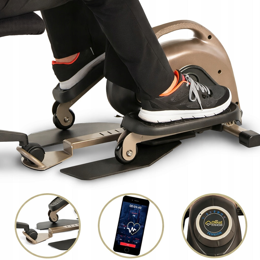 ELLIPTICAL CROSS TRAINER Mini ELLIPTICAL TRAINER Under Desk with Bluetooth 14 Resistance