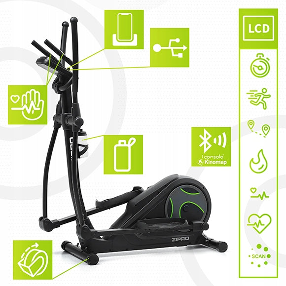 ELLIPTICAL TRAINER BICYCLE iConsole+ HEAT - ZIPRO Manufacturer code 6299207