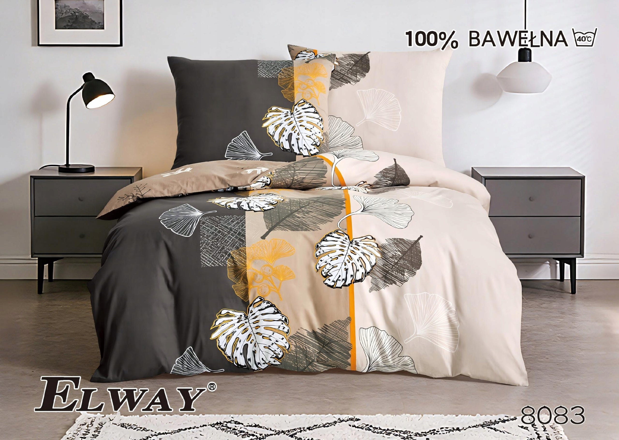 ELWAY Cotton Bedding 160x200 + 2x70x80 100% Cotton Manufacturer code 3M