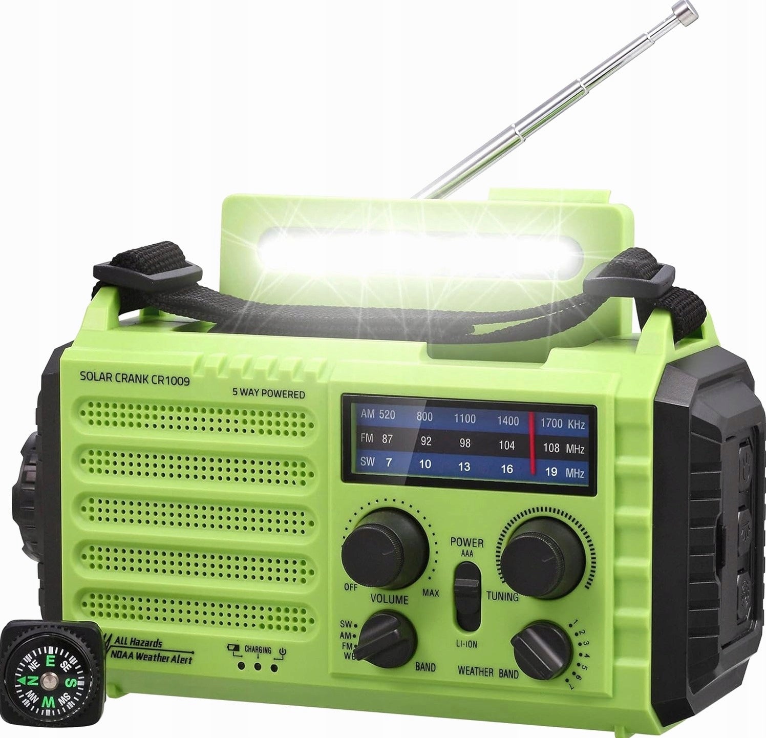 EMERGENCY RADIO AM FM SW SOLAR BATTERY CRANK POWERBANK FLASHLIGHT