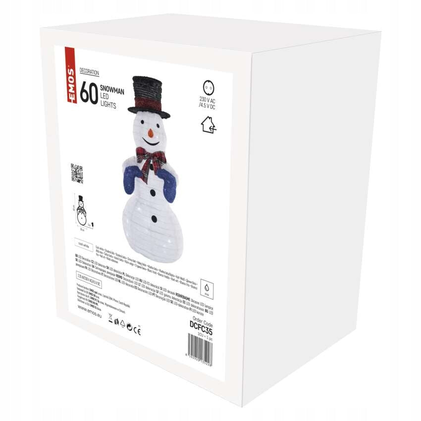EMOS DCFC35 Folding LED Snowman - 60 cm, 60 LED, Cold White Brand Emos