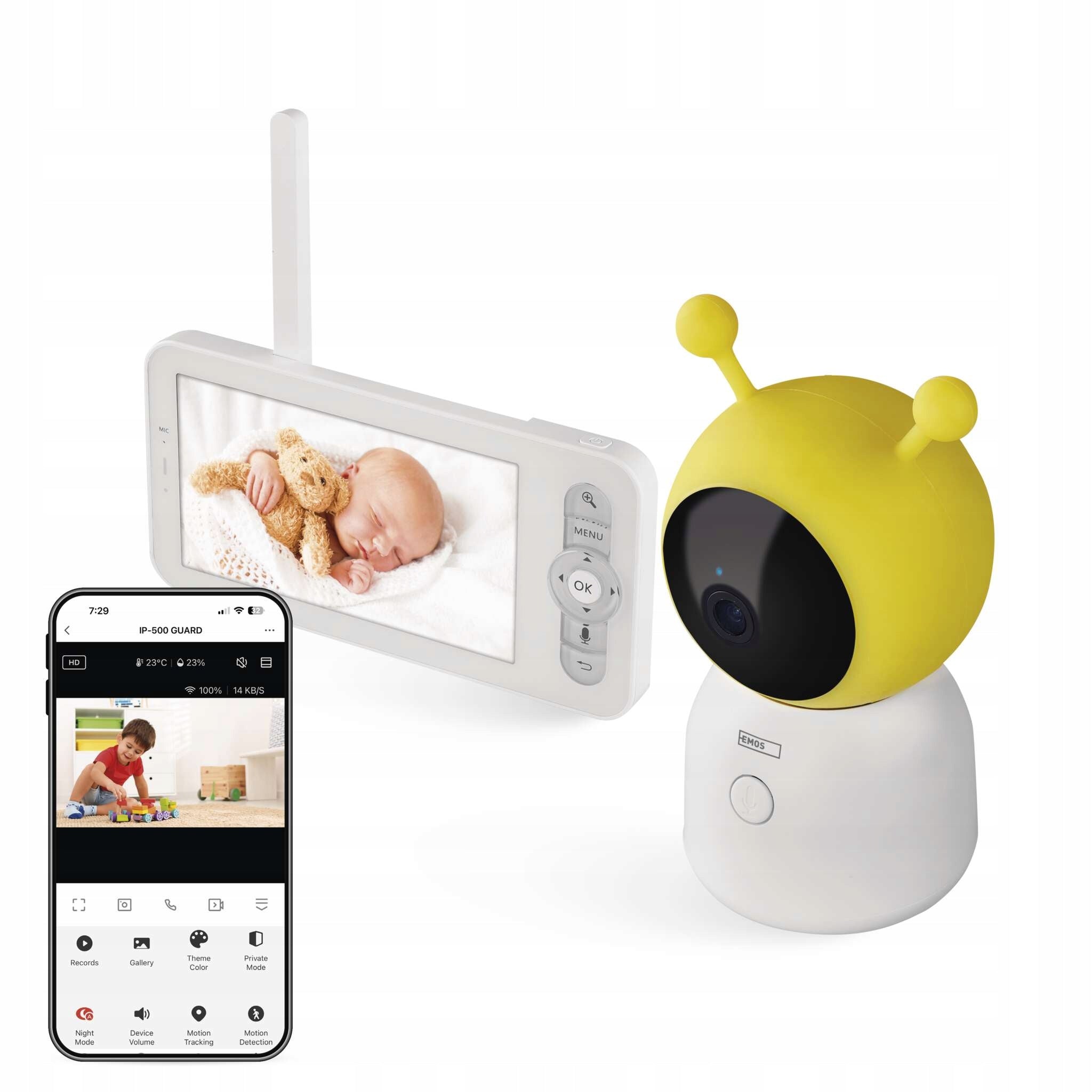 EMOS IP-500 GUARD Wi-Fi chůvička s monitorem