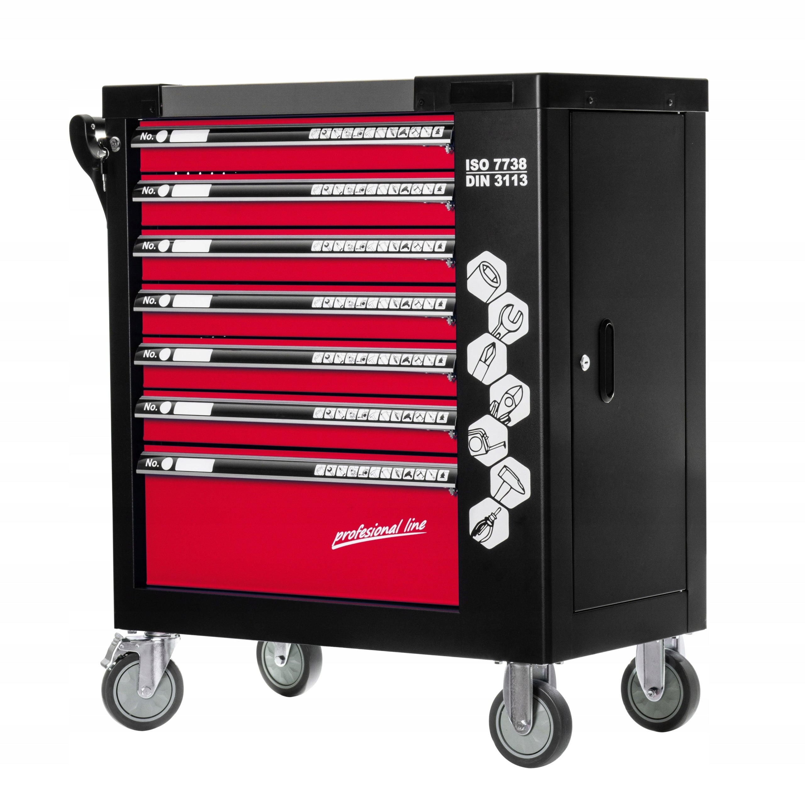 EMPTY WORKSHOP CABINET TOOL TROLLEY, SERVICE 7 DRAWERS, 2x STORAGE EAN (GTIN) 5901969135022