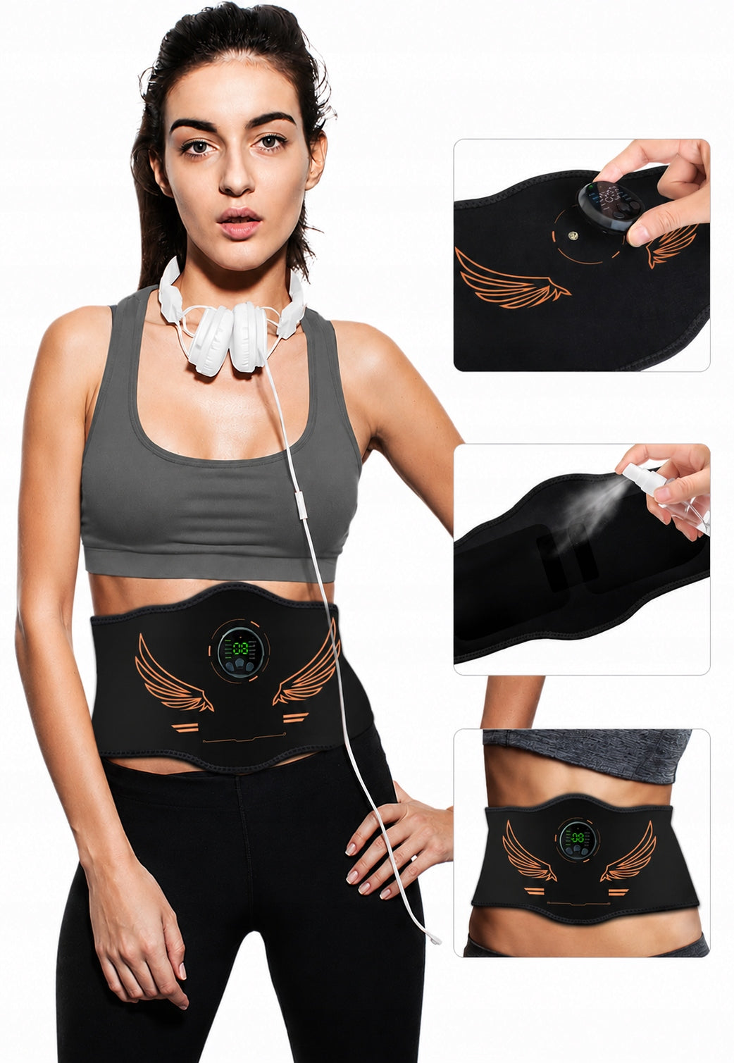 EMS Abdominal Electrostimulator 10 Modes Slimming Belt With Extension Brand no brand