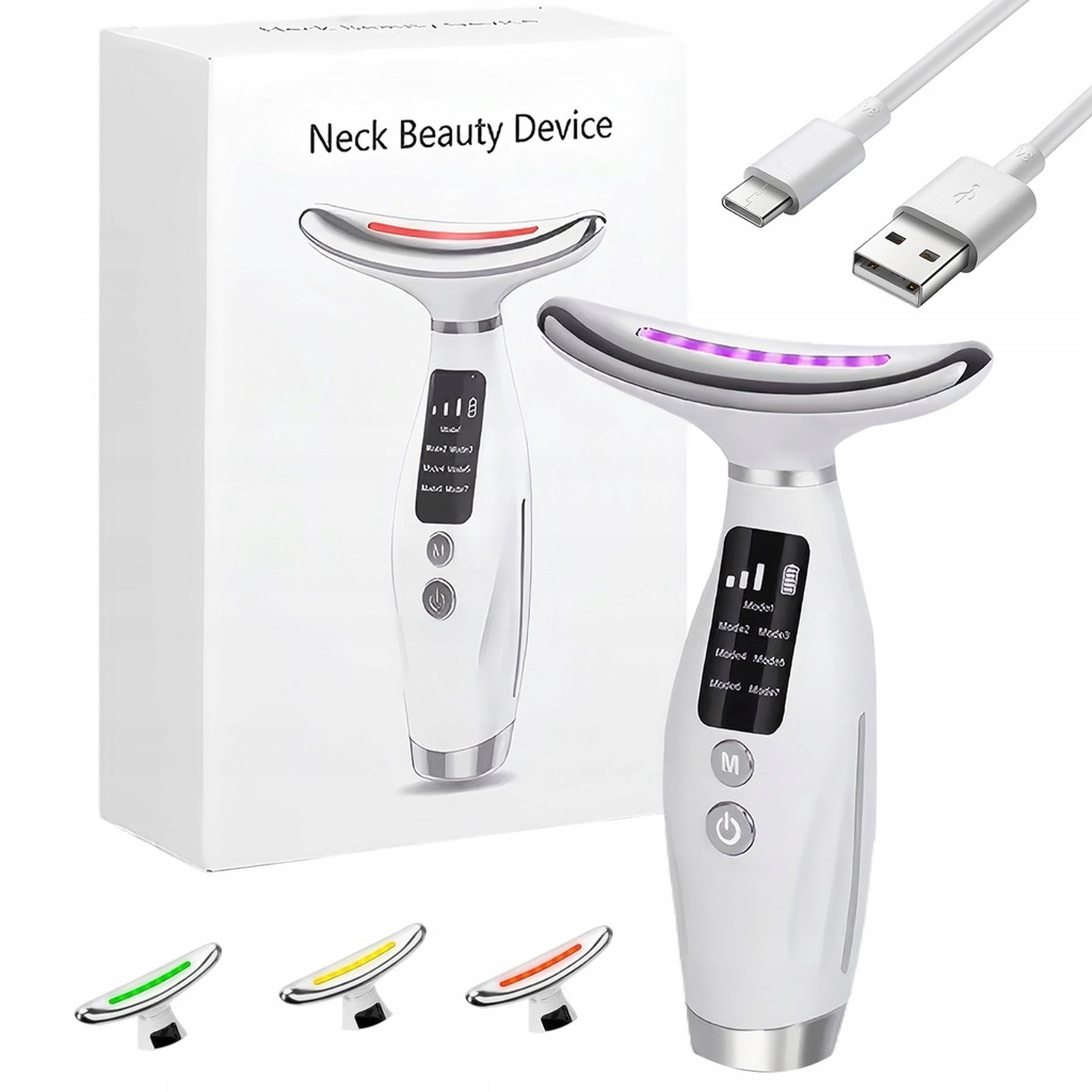 EMS Gua Sha Face Massager 7 Light Modes LED Lift Heating