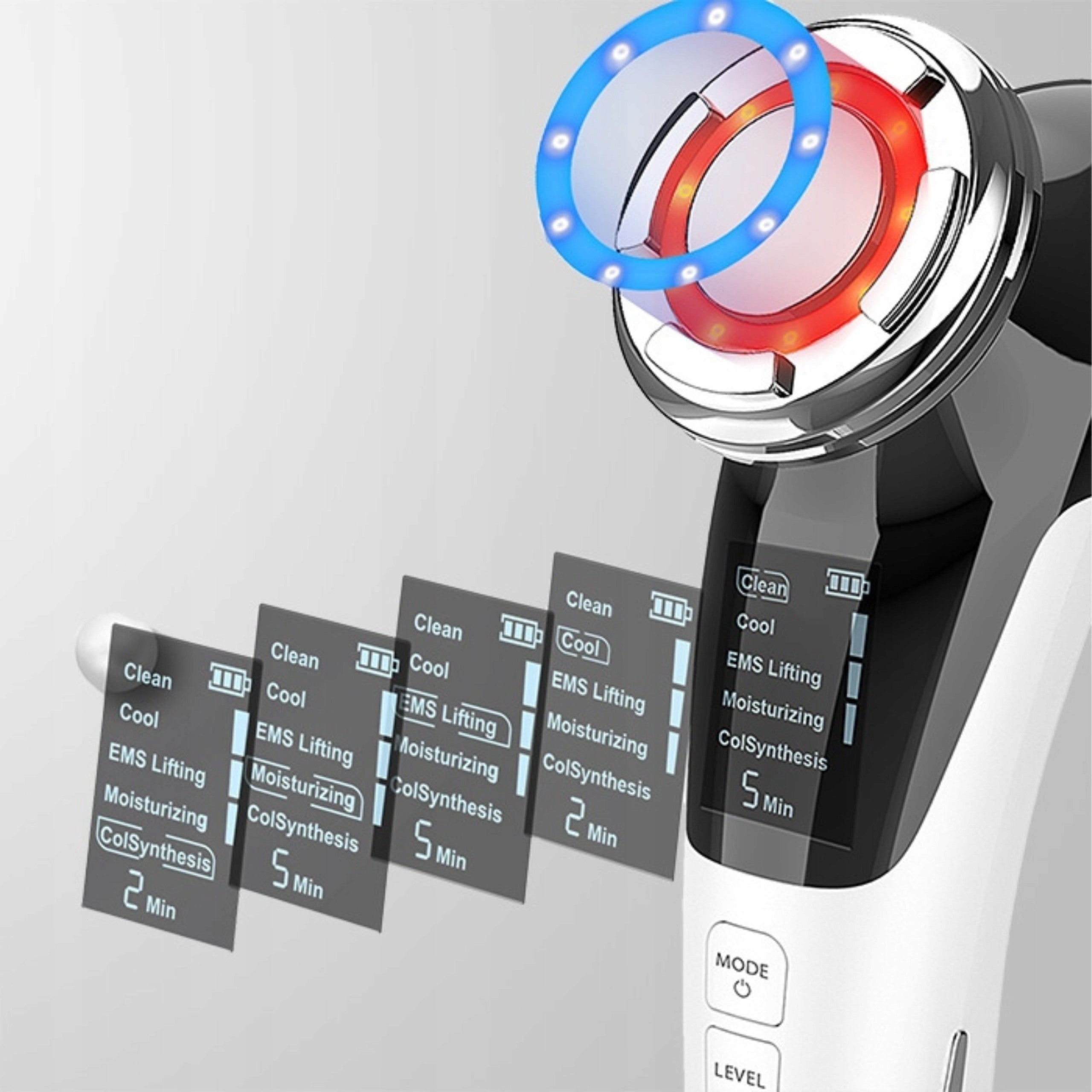 EMS LED Wireless Face Massager 7in1 Needleless Mesotherapy Packaging status original