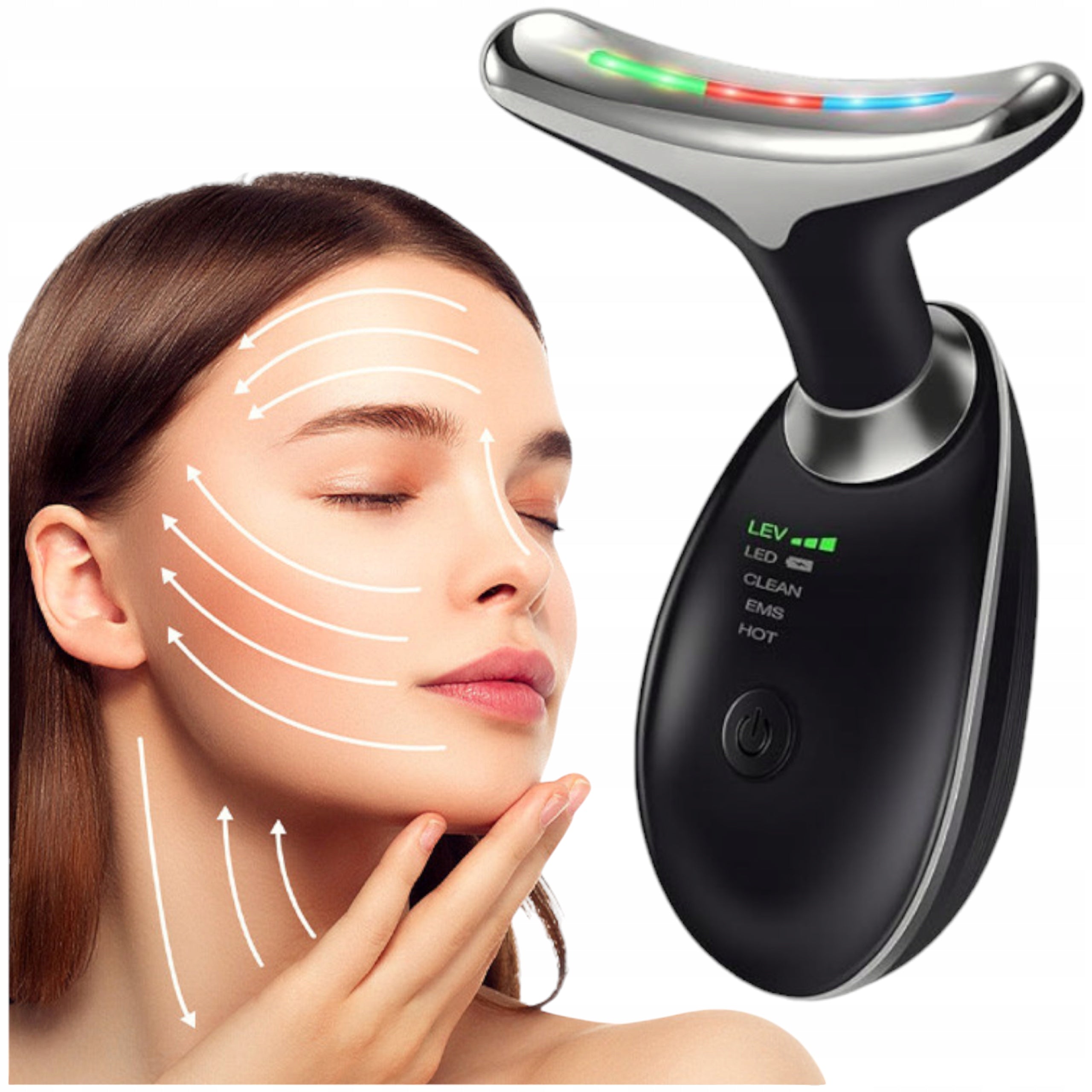 EMS Sonic Face Massager Firming Neck Eye Area Vibration 3in1