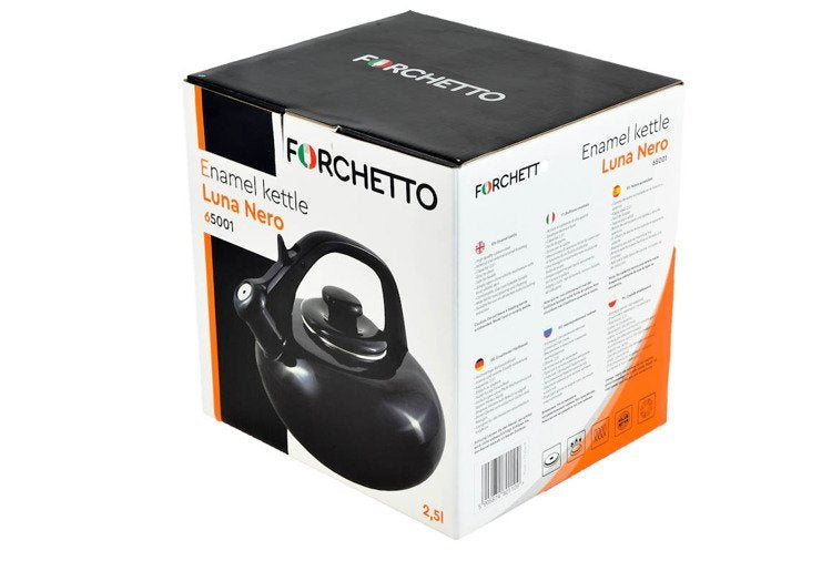 ENAMEL KETTLE 2,5 GRANCHIO INDUCTION BLACK - solidly protected Manufacturer code 65001