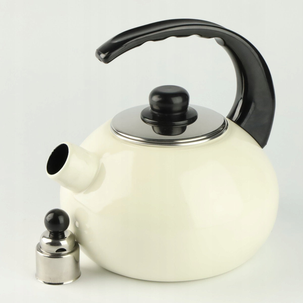ENAMEL KETTLE WITH WHISTLE TRADITIONAL GAS INDUCTION FLORIAN CREAM 2,5L Packaging status original