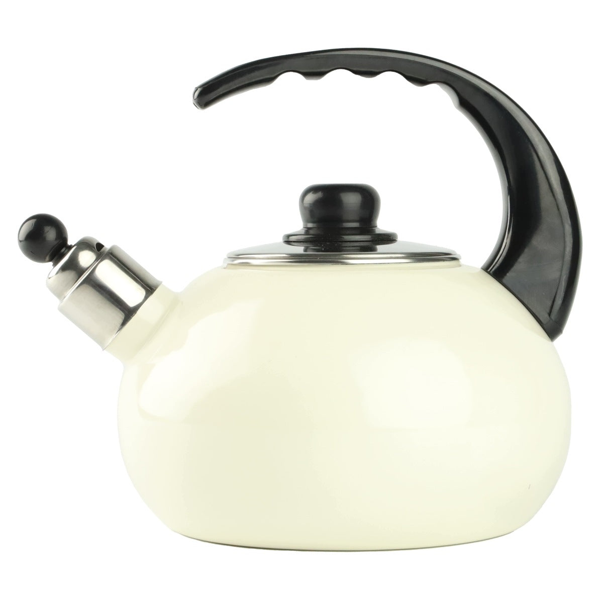 ENAMEL KETTLE WITH WHISTLE TRADITIONAL GAS INDUCTION FLORIAN CREAM 2,5L