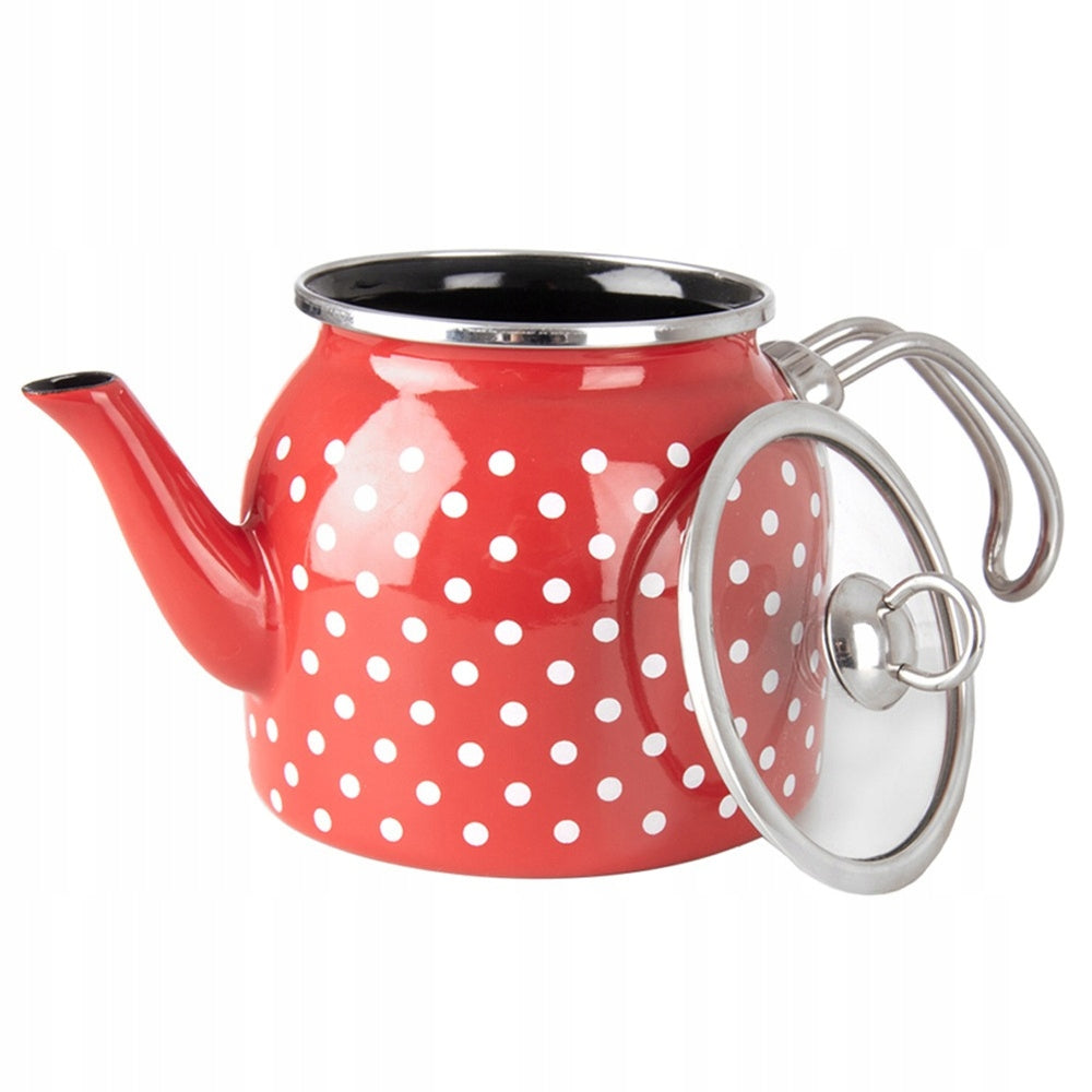 ENAMEL Kettle for boiling water for water teapot jug WITH DOTS 1,1L Brand Orion