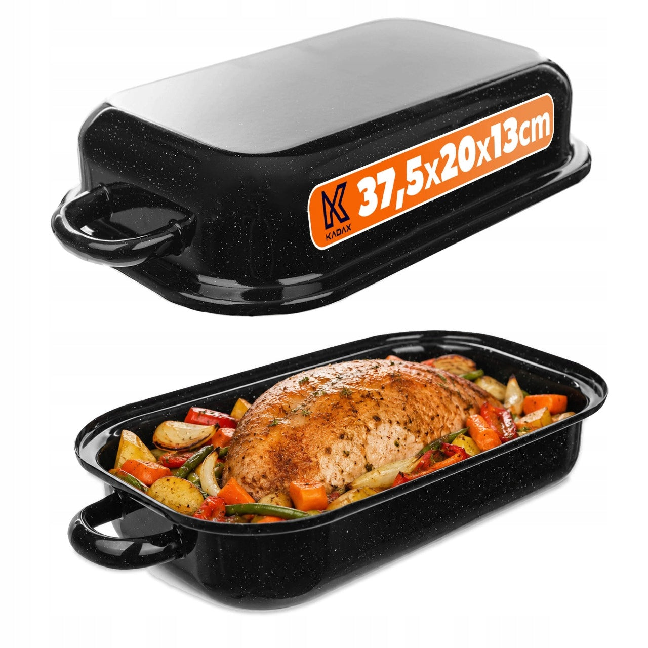 ENAMEL PAN FOR BAKING OVEN 5L POT WITH LID