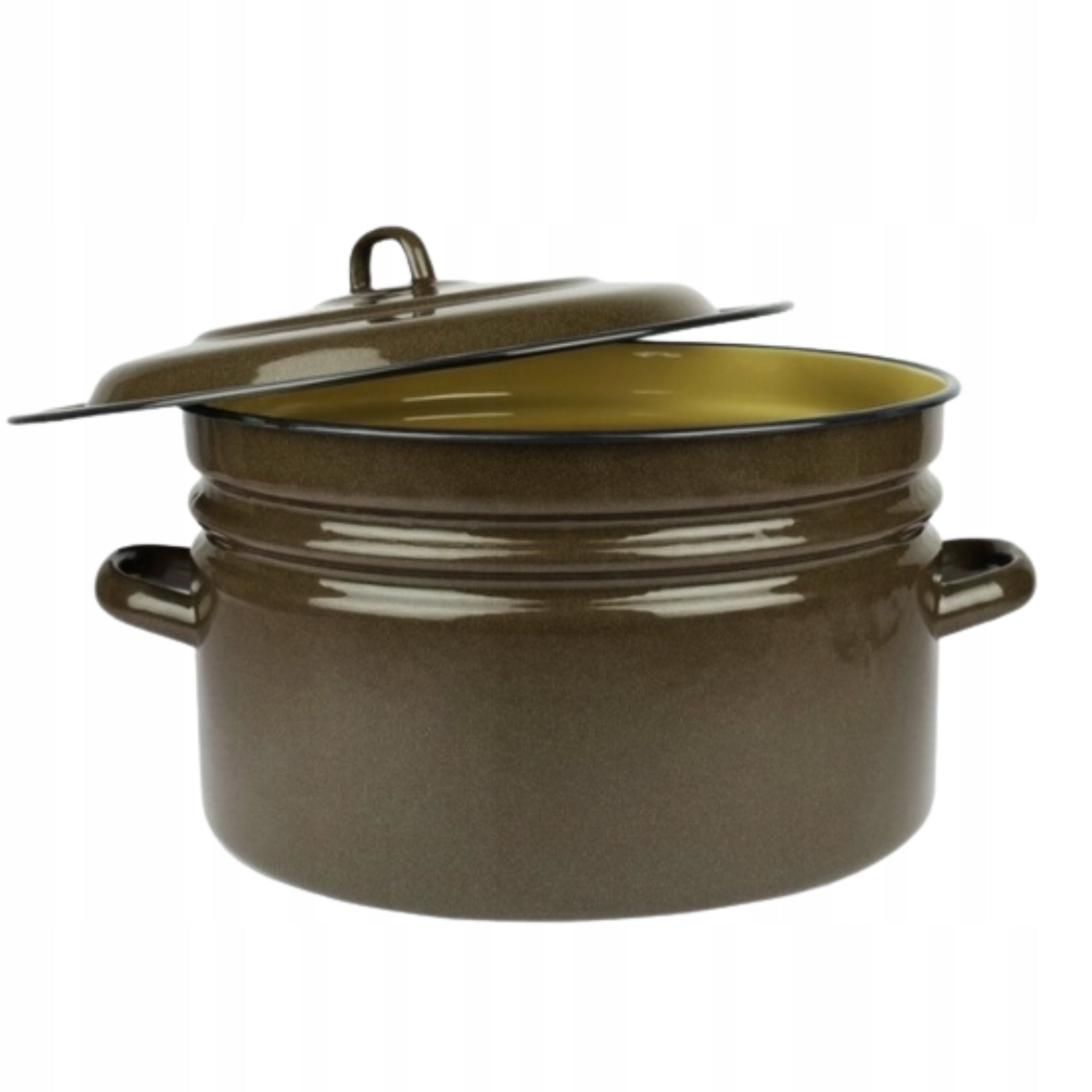 ENAMEL POT 25L LARGE WIDE GAR WITH LID FOR BIGOS WEEK TRADITIONAL Brand Emalia Rybnik