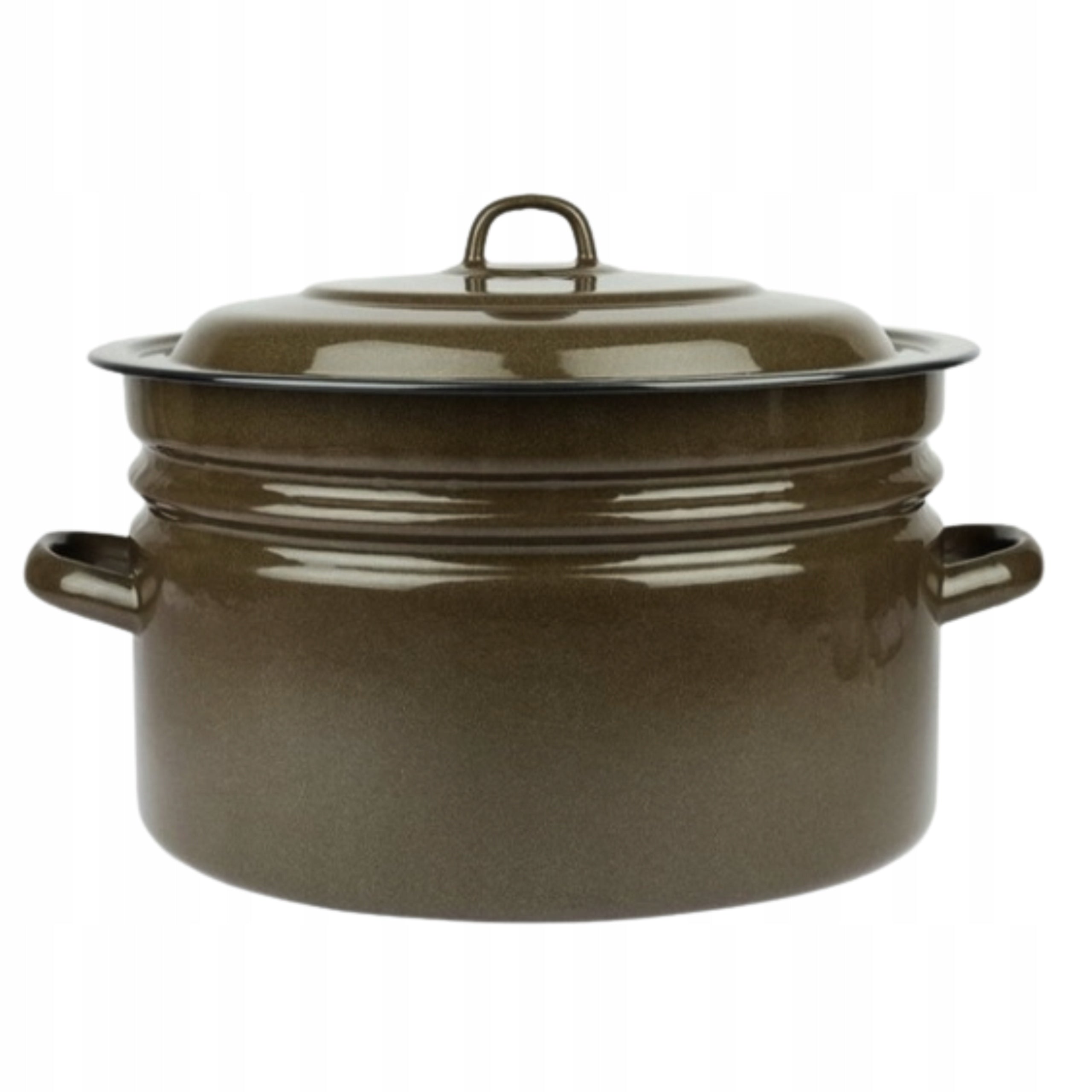 ENAMEL POT 25L LARGE WIDE GAR WITH LID FOR BIGOS WEEK TRADITIONAL