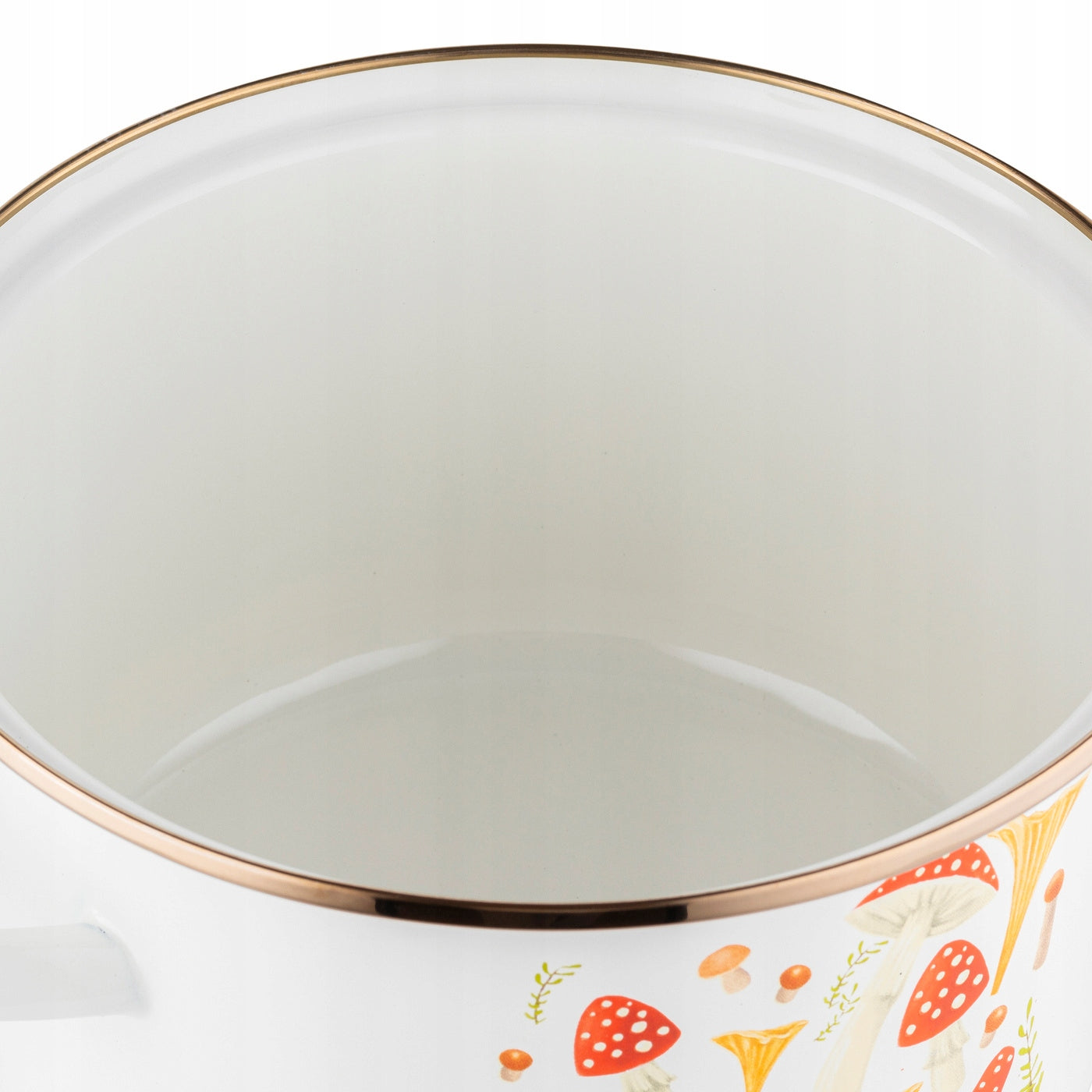 ENAMEL POT EMALIA PLESZEW MUSHROOMS 22 CM INDUCTION GAS WHITE PATTERN 4,8L Brand Emalia Pleszew
