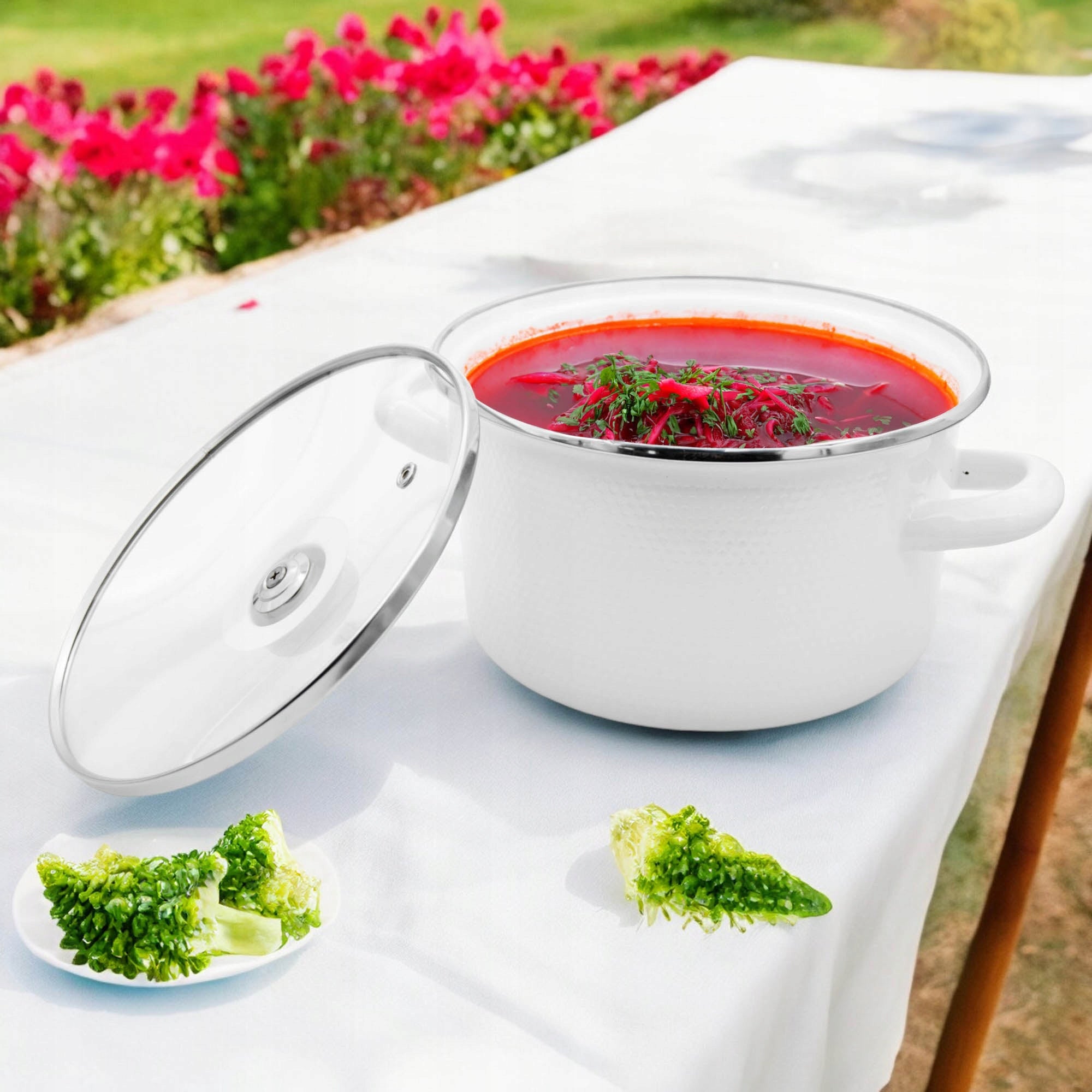 ENAMEL pot 3L traditional 18cm with COVER universal 3D with handles Manufacturer code 5908239663216