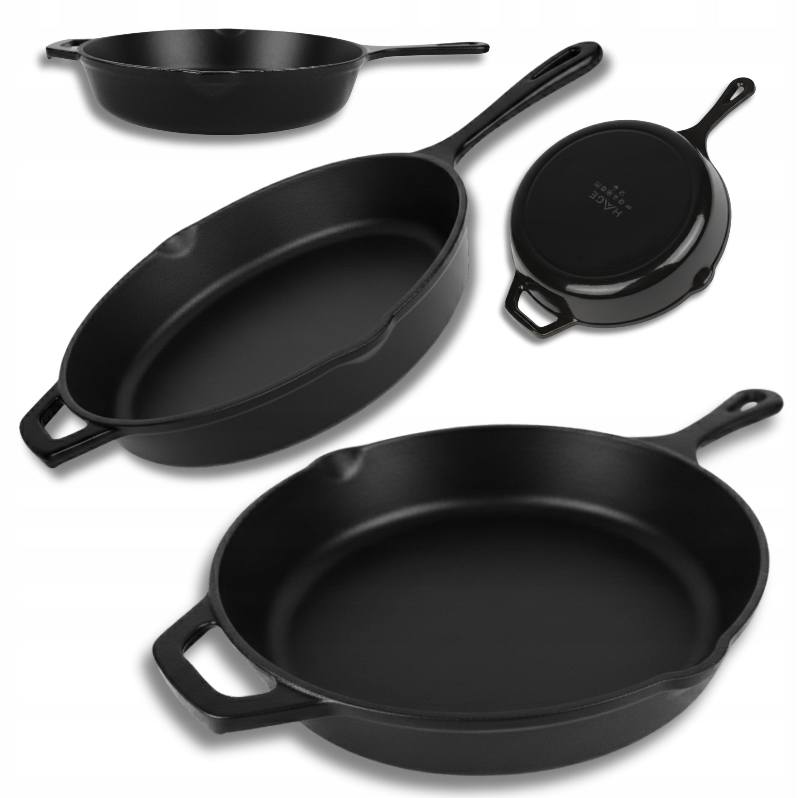 ENAMELED CAST IRON PAN 26 cm LARGE INDUCTION OVEN GAS BLACK Manufacturer code Patelnia żeliwna emaliowana  czarna 26cm