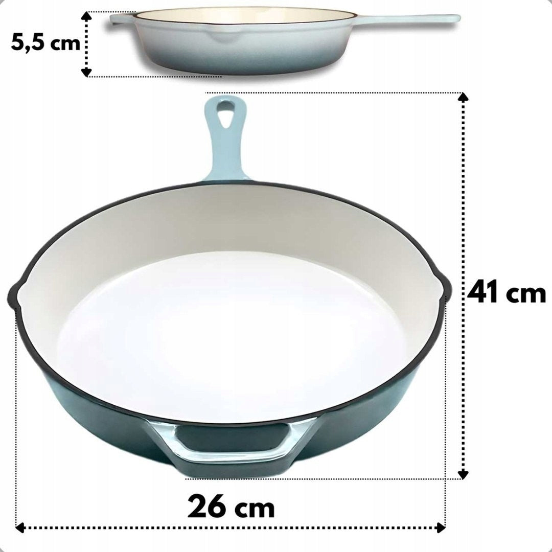 ENAMELED CAST IRON PAN 26cm HAGE SEA SALT Brand HAGE