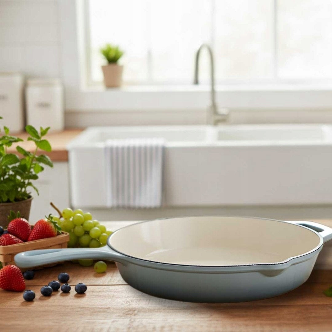 ENAMELED CAST IRON PAN 26cm HAGE SEA SALT Packaging status original