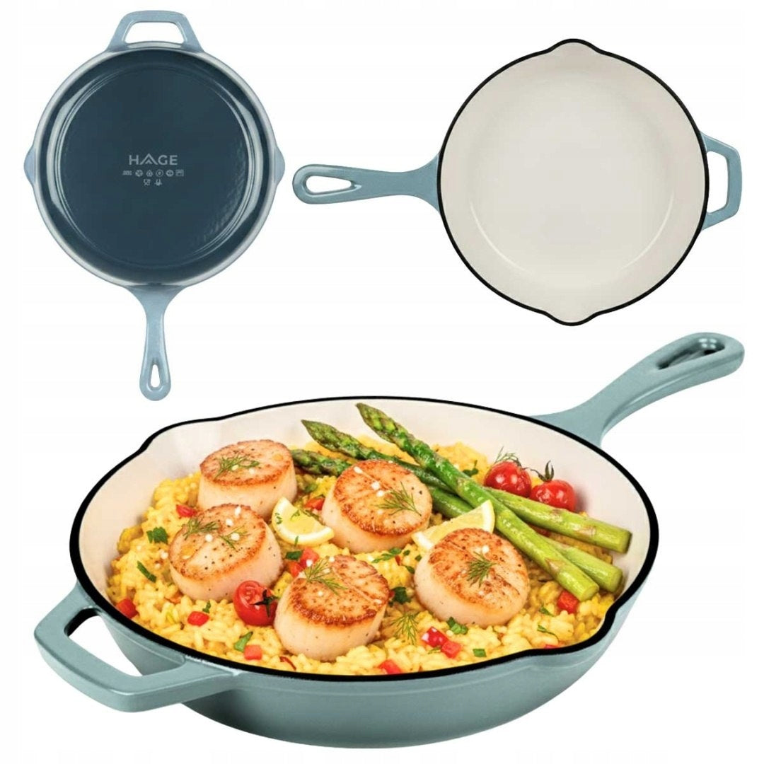 ENAMELED CAST IRON PAN 26cm HAGE SEA SALT