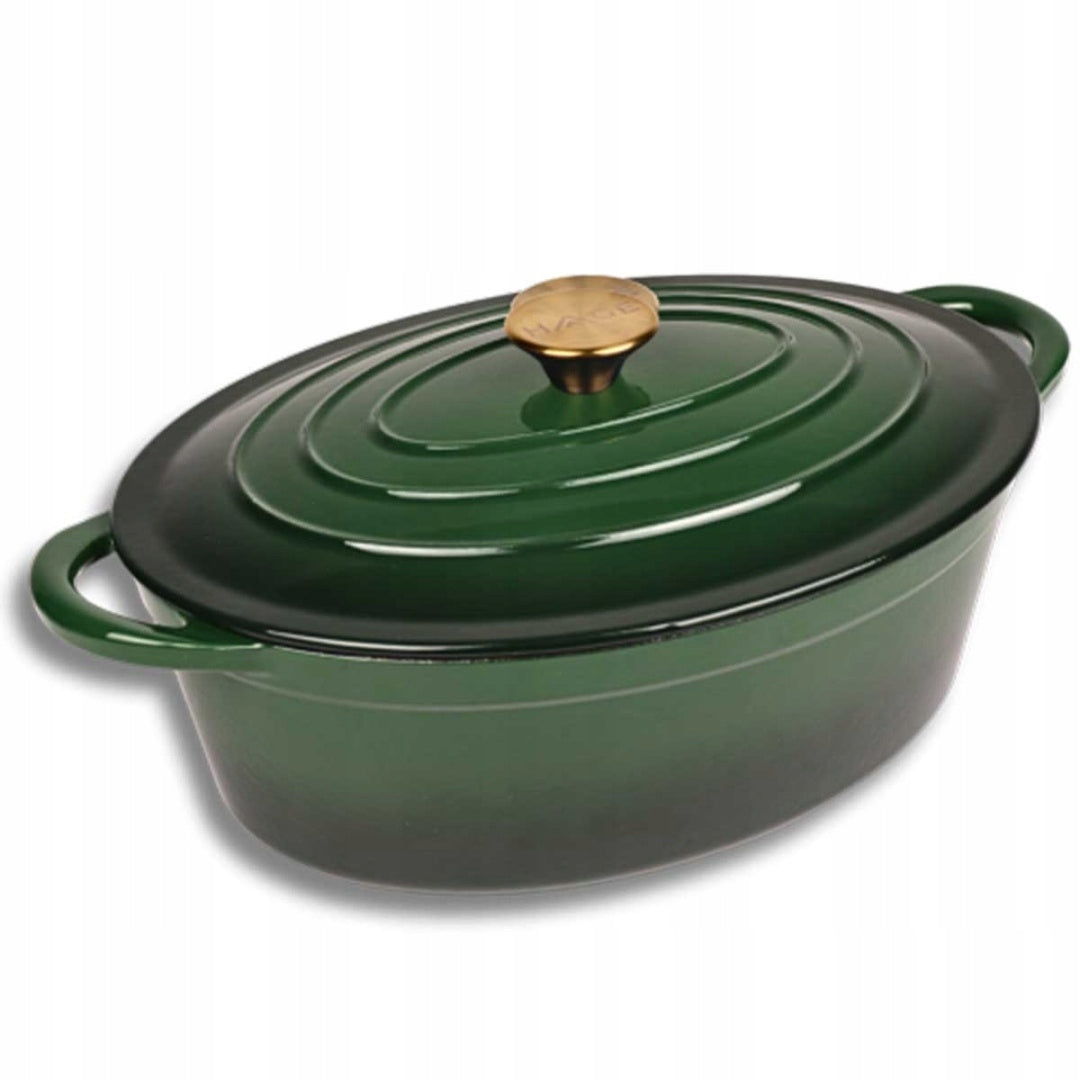 ENAMELLED CAST IRON PAN GOOSEBERRY 6L HAGE GREEN Brand HAGE
