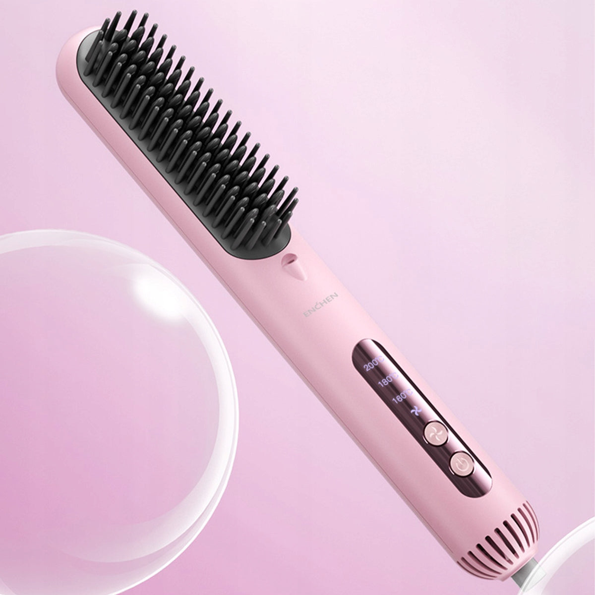 ENCHEN H2 Brush 2in1 Straightener Curler Ionization Temperature Control Packaging status original