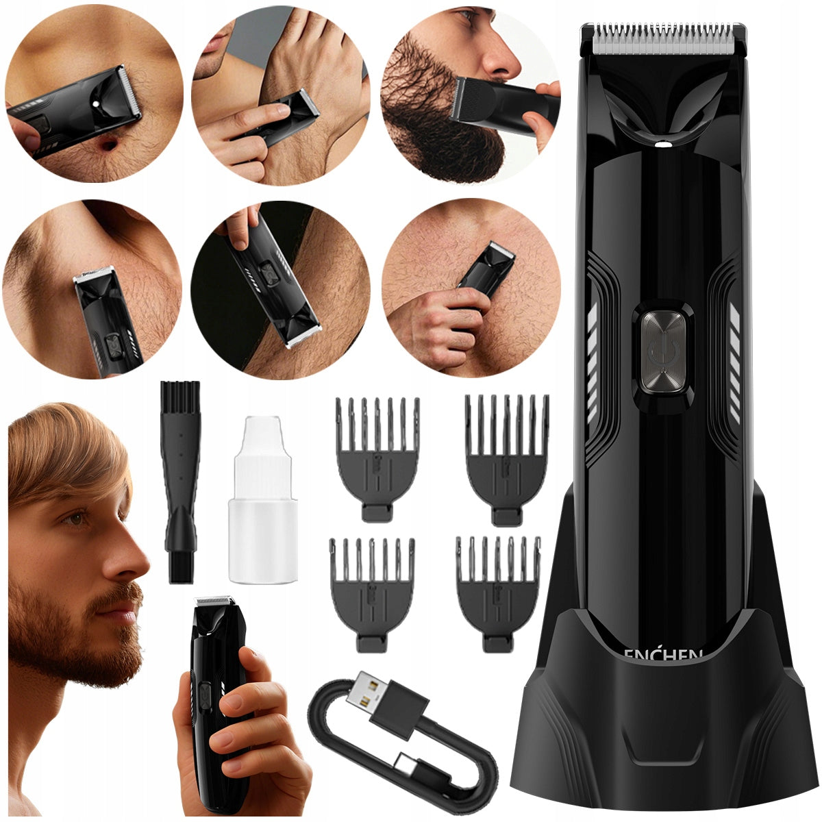ENCHEN Spark 3 NEW Hair Trimmer Beard Armpit Leg Waterproof with Base