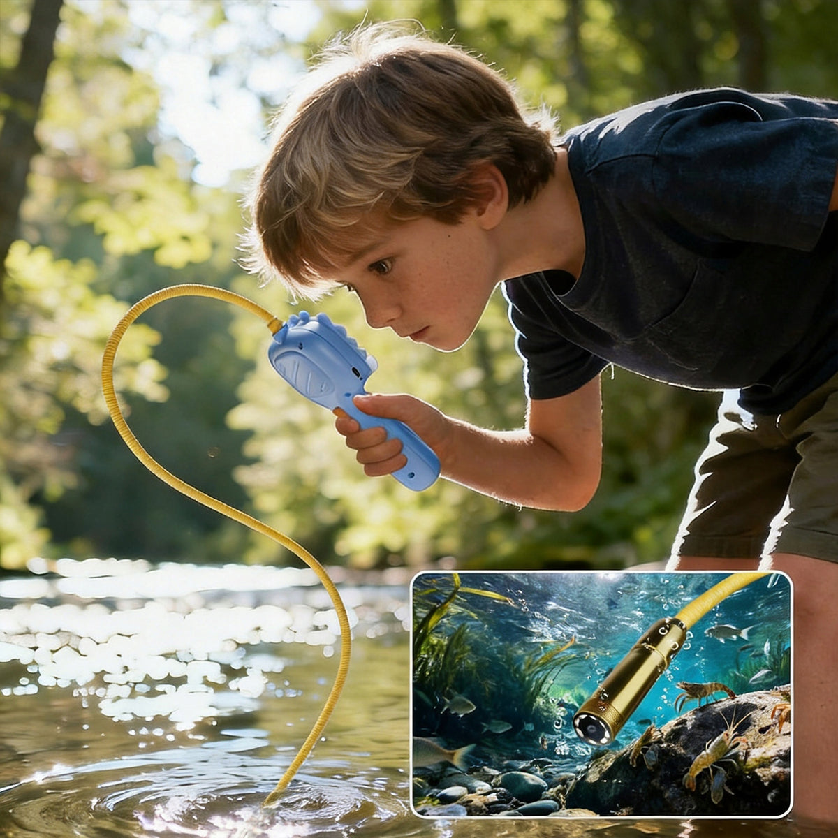 ENDOSCOPE FOR CHILDREN FOR PONDS, AQUARIUMS WITH 2.4" IPS SCREEN LED LIGHTING Packaging status original
