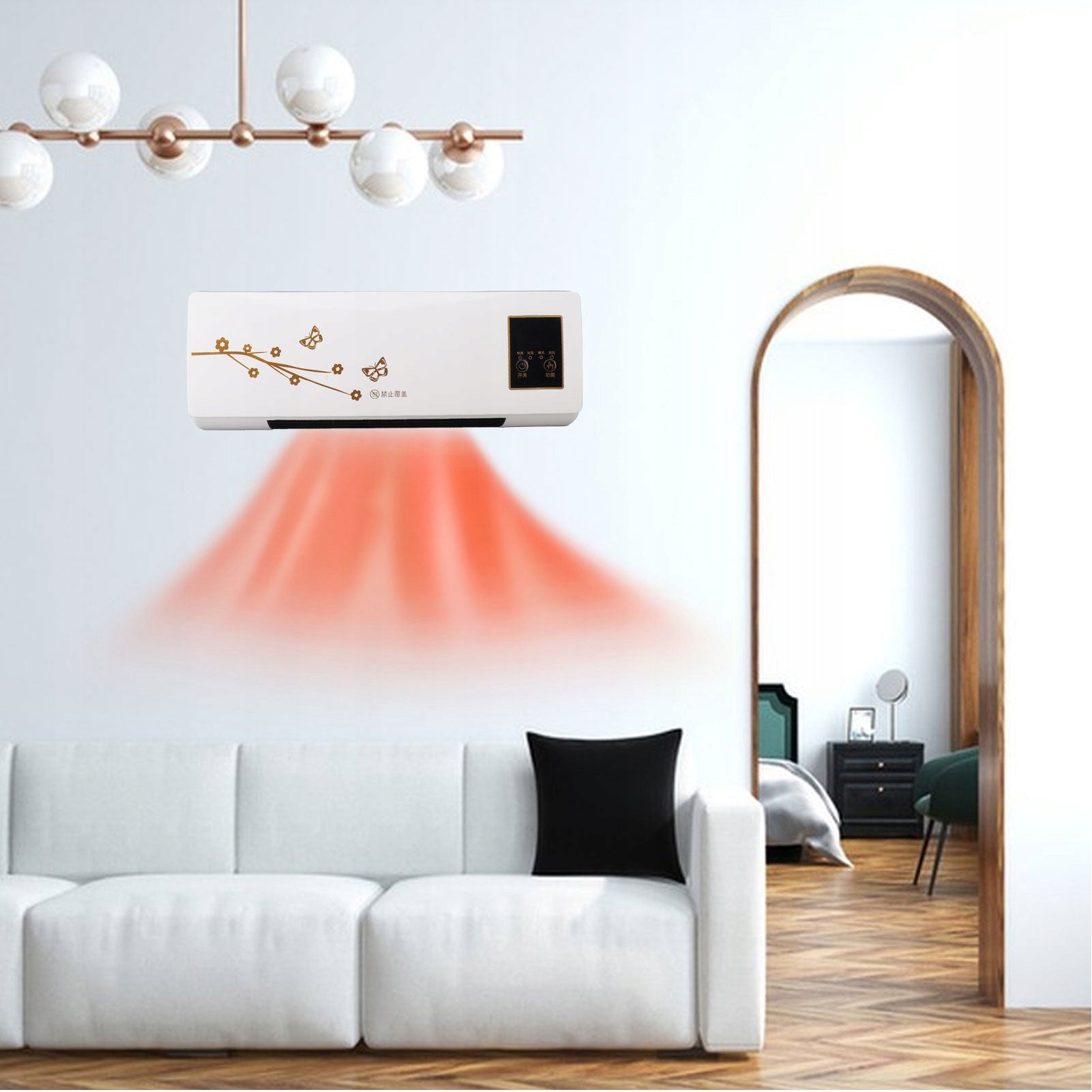 ENERGY-SAVING AIR CURTAIN PTC TIMER HEATS THE REMOTE CONTROL Packaging status original