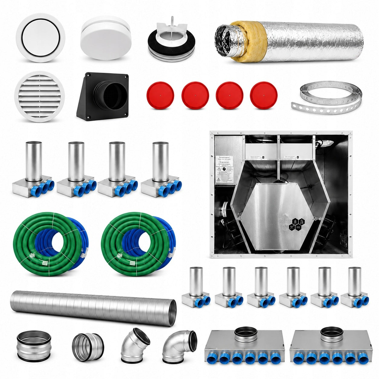 ENSY 400 XBO recuperator for home up to 160 m² + Complete Installation Kit
