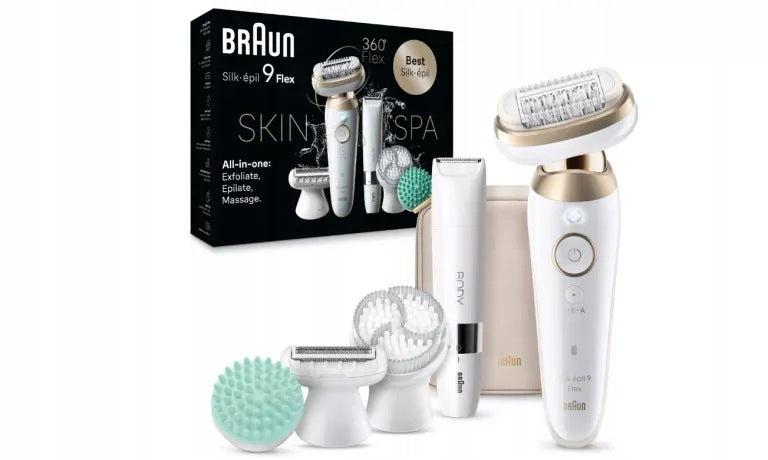 EPILATOR BRAUN SILK-EPIL 9 FLEX 360° 3D WET&DRY + SHAVER + SPA + FACE BO
