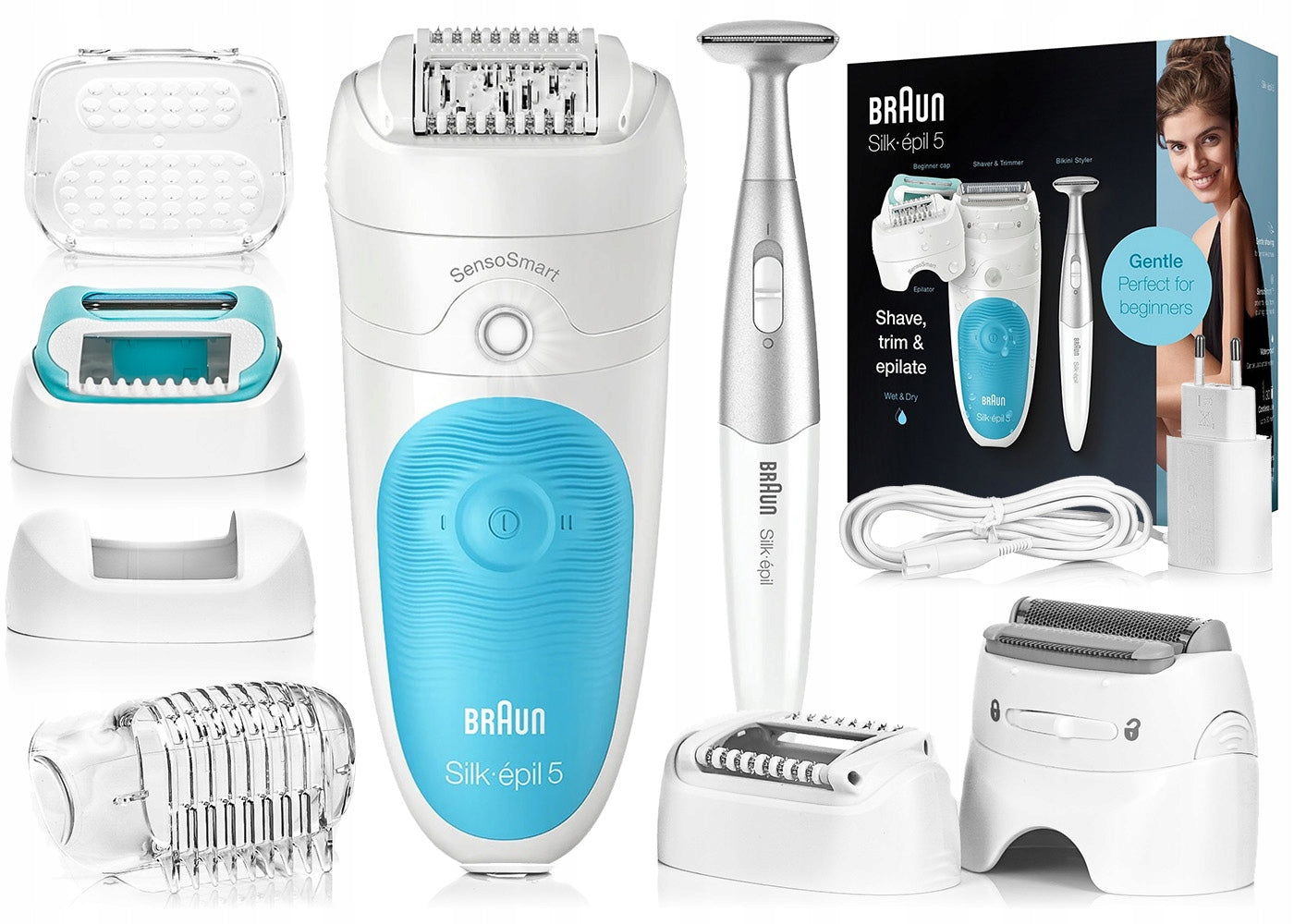 EPILATOR BRAUN Silk-epil 5 5/810 SensoSmart+ WOMEN'S SHAVER+ BIKINI TRIMMER Packaging status original