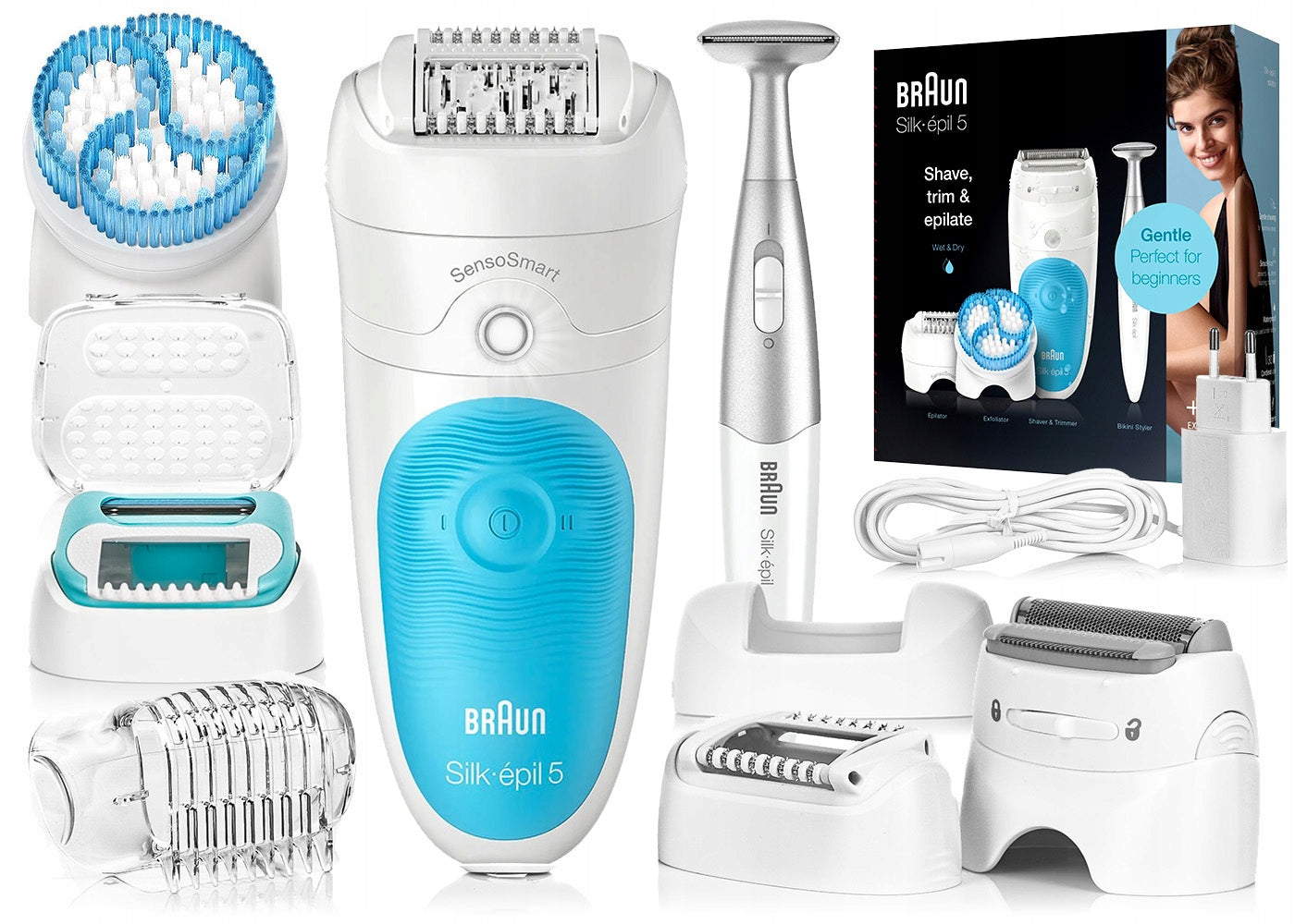 EPILATOR BRAUN Silk-epil 5 SensoSmart WET&DRY + SPA + SHAVER + TRIMMER 5in1 Packaging status original