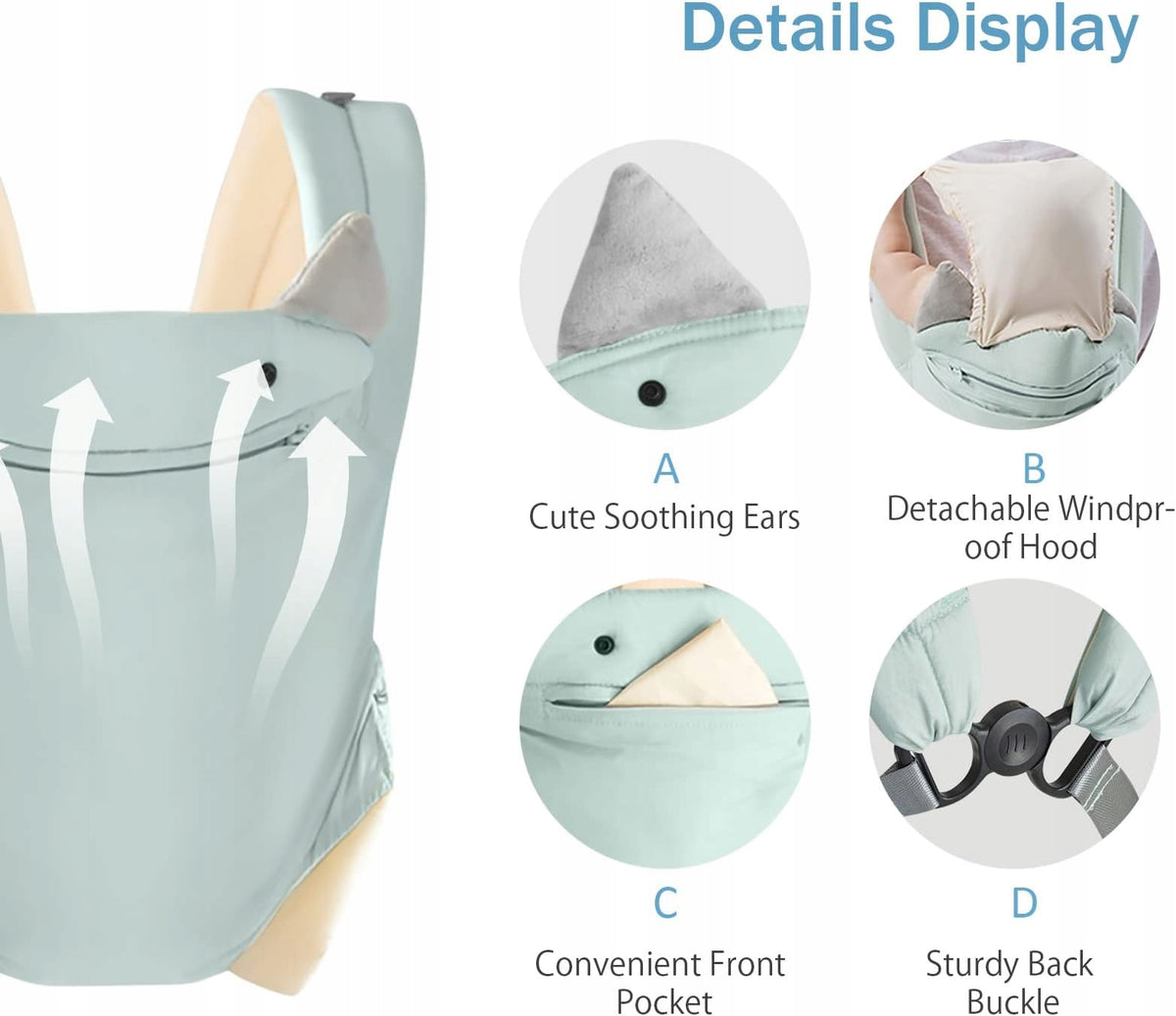 ERGONOMIC CARRIER 4in1 BABY CARRYING SCARF 0-36M 20KG LIGHTWEIGHT Brand no brand