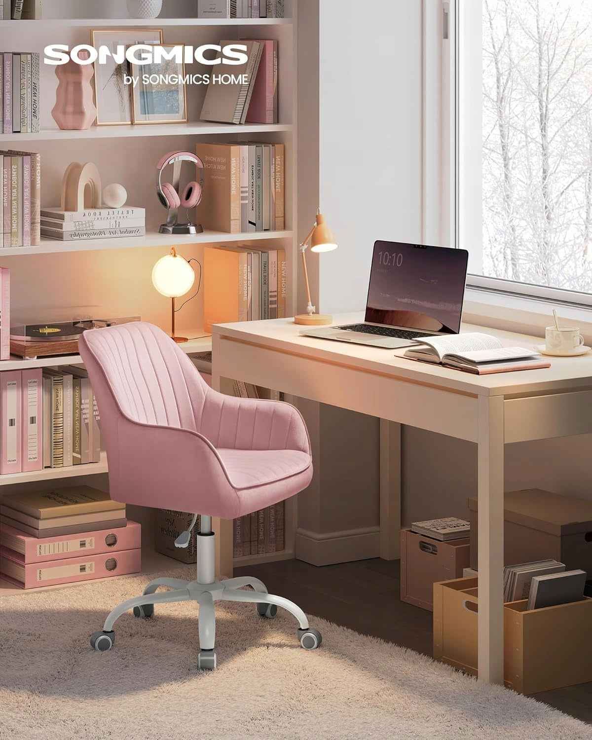 ERGONOMIC CHAIR, SWIVEL PINK 93,5 x 62 x 64 cm Brand Songmics