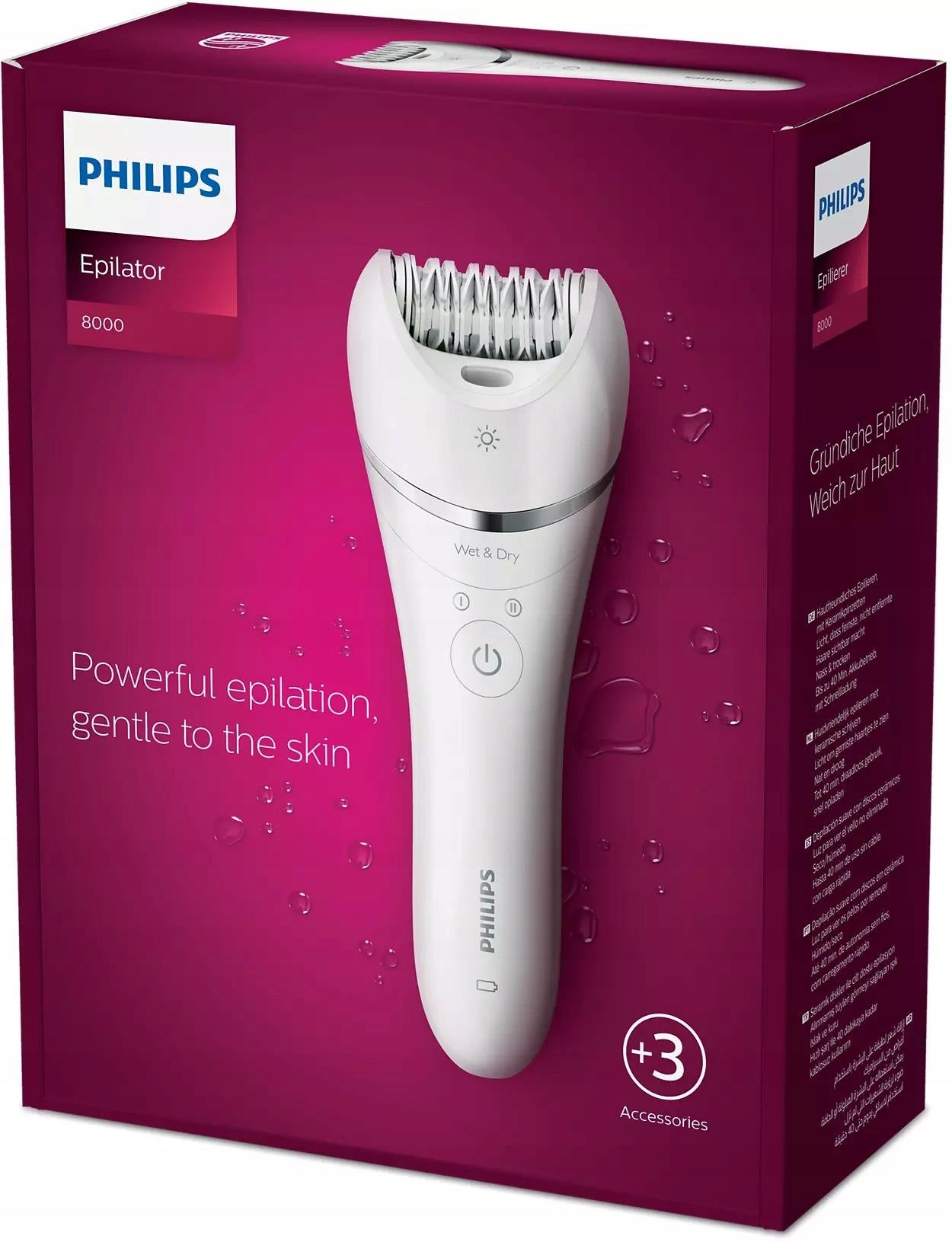 ERGONOMIC EPILATOR PHILIPS BRE700/00 8000 SOLID STRONG FOR WOMEN
